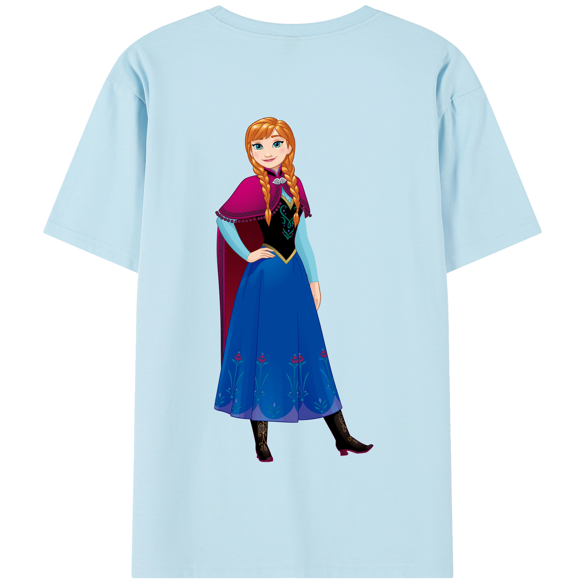 （画像用） アナと雪の女王 アンナ エルサ Frozen Anna Elsa 綿100％半袖Tシャツ（背面プリント）